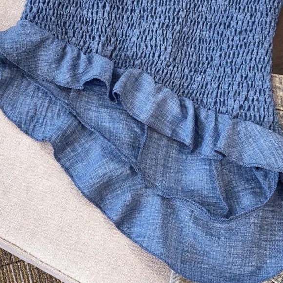 SHEIN Blue Ruffled Crop Top - Picture 5 of 6